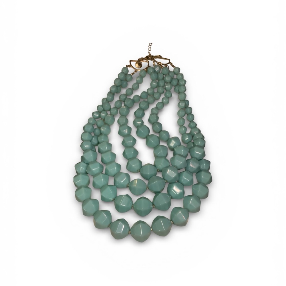 J.Crew faux turquoise multi strand necklace